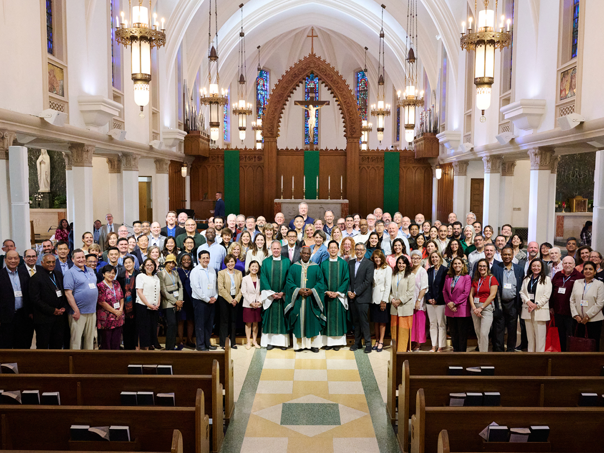 Group shot of World Forum participants at Opening Mass
